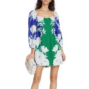 Farm Rio Soft Garden Linen-Blend Dress